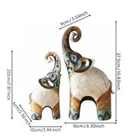 Resin Elephant Statues Light Luxury Tabletop Sculptures Retro Design House Decoration for Study, Entryway