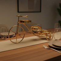 Decorative Candle Stand Light Luxury 3-Candle Holder Centerpiece Romantic Atmosphere Decorative Metal Tricycle for Restaurant