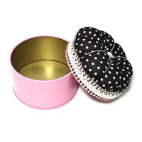 Pumpkin Pin Cushion Storage Box Handmade Crafting Tool Textile Top Sewing Tin