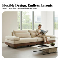 L-Shaped Chaise Sectional Italian-Inspired design configurable Upholstered Sofa Understated Luxury Living Room Seating for Homeowners, Families, Hotel Lobby