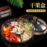 Clear Acrylic Snack Storage Box with Lid and Dividers