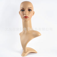 女头模特展示道具 可拆卸活动女头模PVC头模带帽子眼镜假发头模特