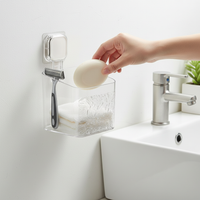 Glacier Pattern Wall-Mounted Bathroom Storage Basket with Toothbrush Holder, No-Drill Installation