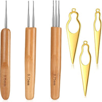 6 Pieces Dreadlock Crochet Hook Durable 0.75mm Locking Pins for Interlocking Locks Micro Lock Hair Tool
