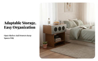 Single-Drawer Bedside Cabinet space-saving Size Nightstand Sturdy and Stable Design