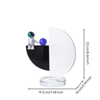 Crystal Ornament with Astronaut Geometric Desktop Ornament Transparent