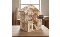 Villa Dollhouse Sturdy Wood Princess Dollhouse opening Layout Pretend Play House for Nursery