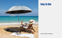 1 Piece Portable Beach Chair Umbrella 360° Rotating Camping Shade Outdoor Sun Shelter UV Safe Material Adjustable Function Suitable for Fishing Hiking Beach