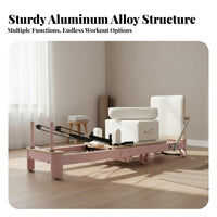 Multi-Functional Pilates Reformer Bed Compact Storage Pilates Reformer Comfortable Padding Effortless Gliding for Private Instructor S, Stretching Practiti Single Rs, Fitness Lovers, Gym, Apartment