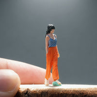 Relaxed Female Figurine Meticulous Workmanship Tiny People Model Realistic Pose
