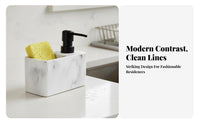 Soap Dispenser Sponge Holder 200ml Capacity Kitchen Sink Holder Countertop Pump Bottle Refillable Household Storage for Bathroom