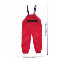 Doll Overalls Fitted Doll Dungarees with Elastic Straps Miniature Rain Pants Outdoor Rain Outfit Lightweight for Hobbyists, BJD
