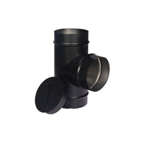Chimney Tee with Clean-out Cap Black Chimney Tee with Cap Removable Fitting for Heating Appliance