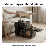 Mobile C-Shaped Folding Table Modern design Household Furniture Space-Saving for Apartment Dwellers, Students, Remote Workers, Living Room, Small Spaces, Home Office, Bedroom
