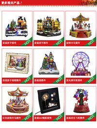 Christmas Lighted Rotating Music House Ornament