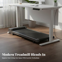 Quiet Operation Compact Walking Machine LED Display Portable Walking Treadmill Shock Absorption Foldable Electric Treadmill High Weight Capacity for Beginners, Apartment