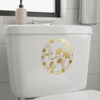 Lotus Koi Fish Decal Waterproof Feng Shui Fish Wall Decor Easy to Apply Chinese Good Luck Sticker for Washroom, Footwear Storage, Kitchen