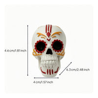 Hand-Painted Skull Ornament Freestanding Tabletop Skull Compact Decor Miniature for Collectors