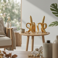 Banana Bookends Shiny Bookends with Banana Shape Whimsical Decor for Bookshelf, Office