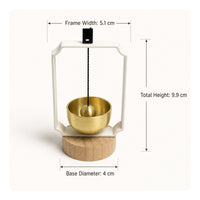 Decorative Wind Chime Small Shelf Accent Wood Base Bell Minimalist Design