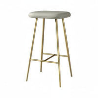 Modern design Upholstered Counter Stool with Backrest Minimalist Design Padded Stool with Backrest Built-in Footrest Bar Chair Slim Metal Legs for Adults, Homeowners, Kitchen Island, Reception Area, Cafe, Restaurant