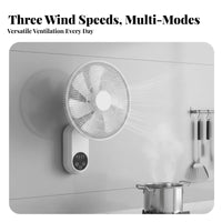 Wireless Control Wall Fan Quiet Performance Wall-Mounted Fan Air Circulator Space Saving Home Appliance Multi-Speed Settings
