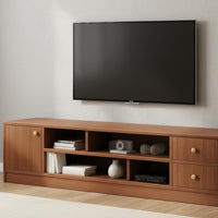 Wooden TV Cabinet with Storage Small Space Friendly for Bedroom