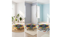 Foldable Trampoline Rainbow Round Trampoline Elastic-Band for Kids, Young Children, Indoor, Playroom, Bedroom