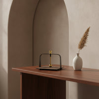 Tabletop Tissue Holder Compact Tissue Holder with Wood Base Decorative for Vanity, Desk