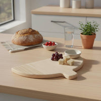 Semi-Circle Pizza Board Wood Half Round Wooden Peel Angled Edge Cheese Serving Tray for Kitchen