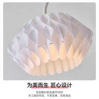 Swirl Lampshade, Japanese Style PP Ceiling Lamp Cover, Creative Line Design, White, D35