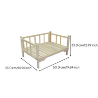 Hardwood pet bed with padded cover