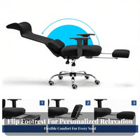Reclining Highspine Chair with Footrest Lumbar Support for Study Room, Studesknts