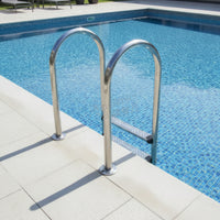 2-Step Pool Ladder in-Ground Stainless Steel Pool Ladder Rust-Resistant Entry and Exit System for Homeowners, Backyard
