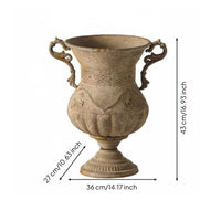 Iron Flower Vase Distressed Finish Rustic Vase Vintage Style for Garden