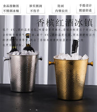 欧式奢华鹿角香槟桶家用葡萄酒冰桶商用餐厅酒吧加厚金属冰块酒桶