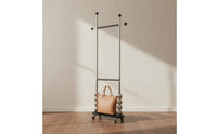 Multi-Functional Rolling Garment Rack with Shelves Stainless Steel Frame Freestanding Coat and Hat Rack Household Storage for Entryway