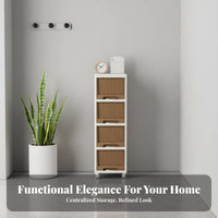 Wheeled Storage Tower long-lasting Rolling Storage Cart With casters for Narrow Spaces