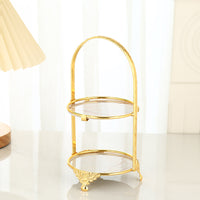 European Style Cake Stand for Dessert and Afternoon Tea, Two or Three Tier Iron Display Rack