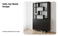 Modern Design Foyer Partition Shelving Unit Multi-Functional Freestanding Divider with Shelves Space-Saving Entryway Cabinet Open-Shelf Display for Homeowners, Apartment Dwellers, Families, Hallway, Living Room, Office, Bedroom