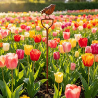 Weathered Metal Animal Stake Rust Finish Iron Animal Garden Insert Easy to Install Weathered Bird Garden Stake