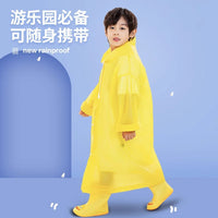 Kids Disposable Compressed Rain Poncho EVA Thickened Long Adult Student Card Raincoat for Outdoor Waterproof