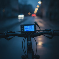 Backlit Electric Bicycle Display with Waterproof Connector Rectangular LCD Display with Waterproof Connector Wired Odometer Wide Compatibility for Cyclists, Outdoor Riding