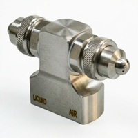 Nozzle 4BSPT Misting Low Pressure, 304 Stainless Steel Fogging Nozzle, Wide Angle Spray Head, for Du - Double-head Wide-angle Round Spray