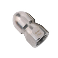 G1/2/2 Threaded High-Pressure Drain Cleaning Nozzle Six Rear Jets Stainless Steel Drain Jet Nozzle Engraved Marking
