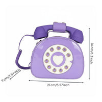 Telephone Handbag Street Style Dial Telephone Bag Detachable Strap Fashion Accessory for Women
