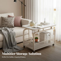 2-Tier Utility Cart on casters Mobile Furniture Multi-Functional for Homeowners