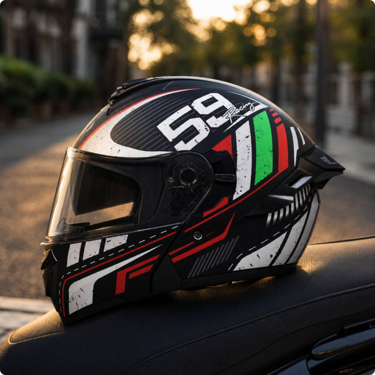 3C Certified Modular Helmet | Motorcycle, Flip-flip-up headgear, for Street Riding