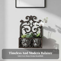 Wall-Mounted Plant Stand Ornate Scrollwork Hanging Flowerpot Bracket Stylish