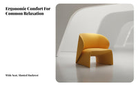 Italian design Curved spine Armchair Minimalist Design Lounge Chair Designer Piece Household Furniture Upholstered for Interior Designers, Business Owners, Living Room, Hotel Lobby, Reception Area, Home Office